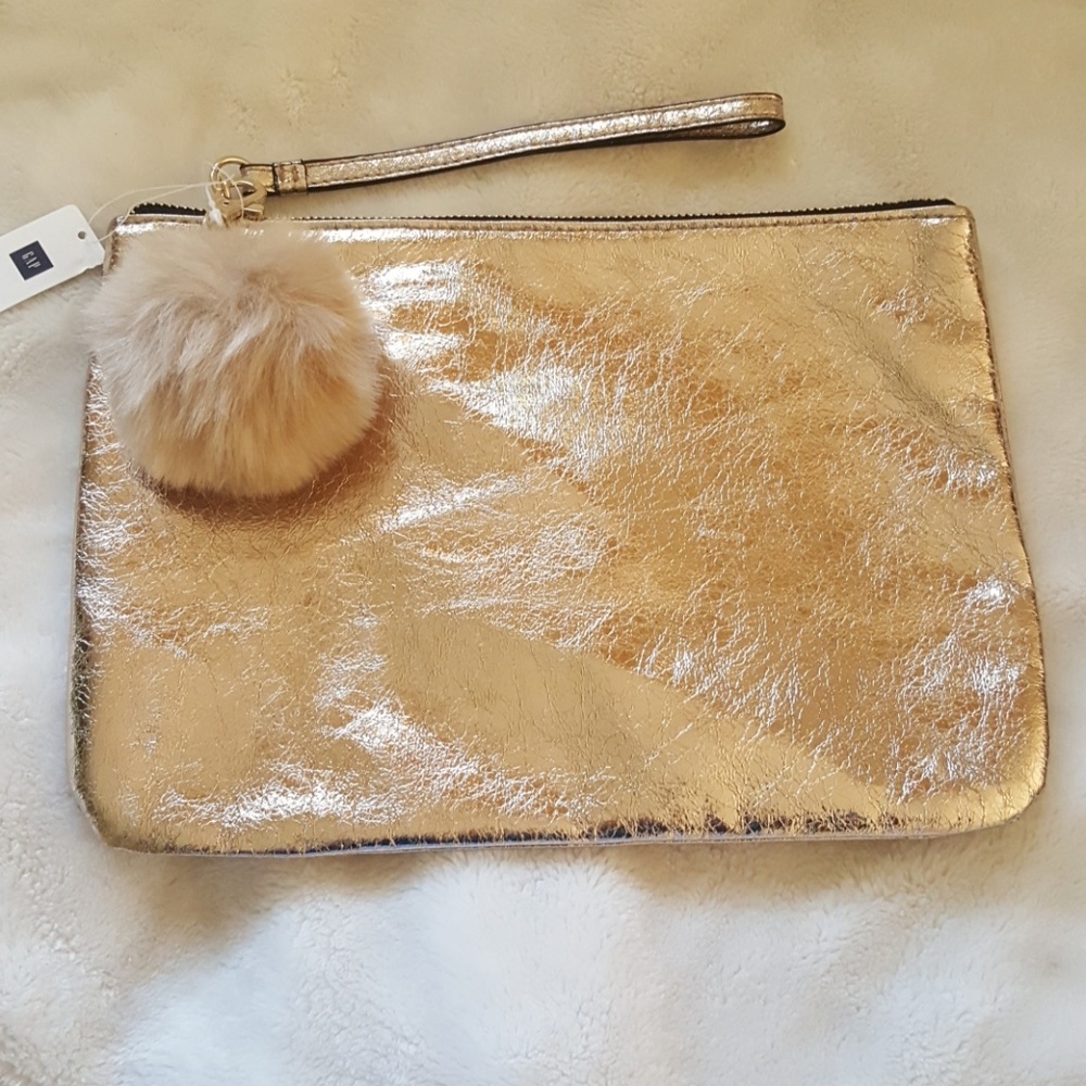 Bronze Pom Pom Makeup Bag